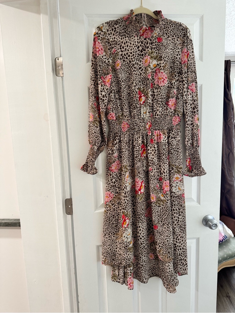 Nanette Lepore Leopard Floral Midi Maxi Dress Size 12